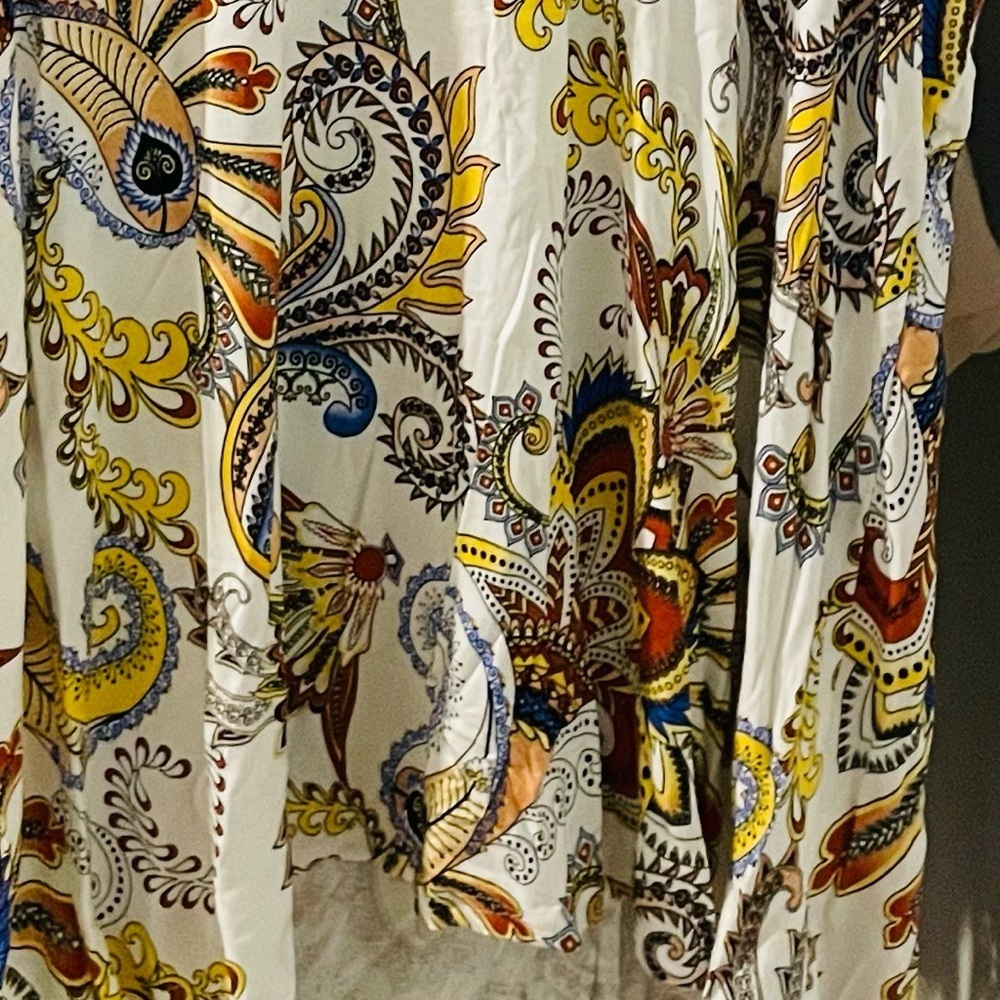 Colorful Paisley Print Sleeveless Long Top or Mini Dress size 3X NWT - Picture 5 of 8
